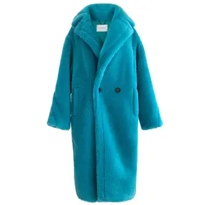 <span class=keywords><strong>Manteau</strong></span> en fausse fourrure pour femmes, fait sur mesure, Long agneau de mouton, vintage, veste en fausse fourrure, vente en gros - Product Image 1