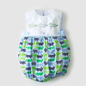 Adorable Hand Embroidered Sleeveless <b>Romper</b> Set Custom Logo ODM Made in Vietnam for Baby Boys in Spring Winter Seasons-BB2286 - Product Image 5