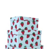 Boîte d'emballage d'impression de fraise Rectangle couleur bleue tailles personnalisées à la main grandes petites boîtes en papier imprimées pour cadeau d'emballage