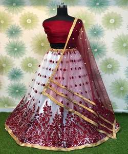 Lourd nouveau concepteur dernière tendance Net tissu broderie travail Lehenga Choli avec Dupatta belle couleur rose meilleur prix ethnique - Product Image 2