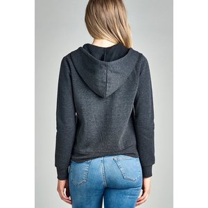 <b>Women's</b> Basic <b>Zip</b> <b>Up</b> Fleece Hoodie <b>Jacket</b> Lightweight - Product Image 4