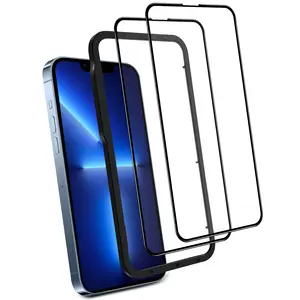 Protecteur d'écran pour iPhone, 2 pièces, couverture complète, double et forte, en verre trempé 3D, nouveau modèle