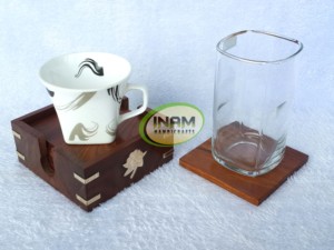 Set of 6 <b>Wooden</b> Tea / Coffee coaster with Beautiful Design - Product Image 4