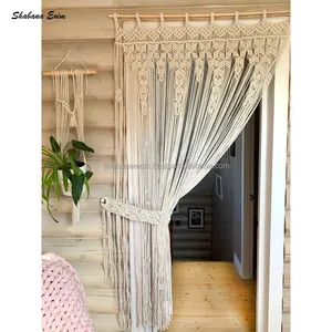 Rideau décoratif de porte fenêtre en macramé, Style Boho, tissé à la main, tapisserie pour décor de ferme, vente en gros