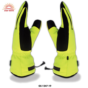 Unisex Waterproof Windproof Cold Warm High Visibility Yellow 7.4V <b>Battery</b> Heated Gloves - Product Image 6