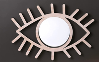 Décoration murale bohème en forme d'oeil, miroir en rotin, artistique, décoratif, lune, fait à la main, mauvais œil, Art mural