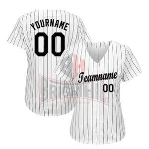 100% Polyester Cheap price Custom logo Design women Sublimated Button Baseball Jersey - Product Image 6