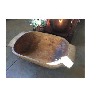 Bol à pâte en bois Forme ronde et poignée Bols à pâte décoratifs Décoration de table - Product Image 2