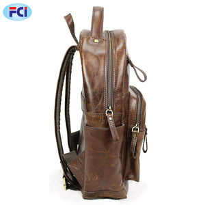 Mochila de piel de vaca de cuero genuino para hombres de alta calidad Bolso de negocios informal de nuevo diseño con cierre de cremallera - Product Image 4