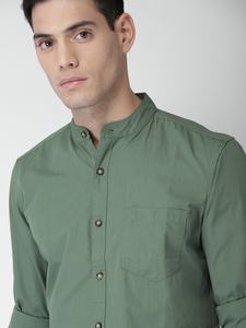 Men's Designer Solid <b>Buttons</b> Stand Three-Quarter Plus Size Anti-Wrinkle Breathable <b>Shirt</b> High Quality 100% Cotton Quick Dry - Product Image 5