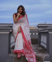 Saree Sutra Jacquard Banarasi untuk Wanita, Acara Spesial, Pesta, Festival, Desain Modern Multi Warna, Sari Katun Etnik Grosir