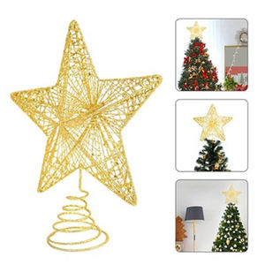 Alambre de metal Navidad colgante estrella decorativa tela Santa cláusula - Product Image 2