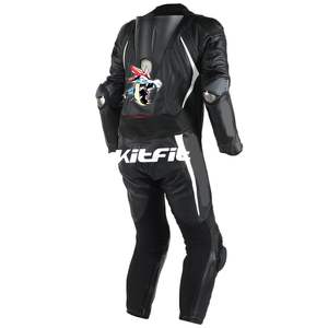 Costume de moto en cuir de vache véritable pour homme, combinaison de moto, veste d'équitation, pantalon, bottes - Product Image 6