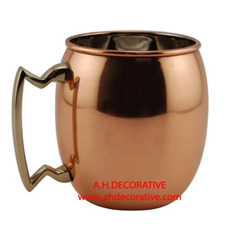 Moscow Mule แก้วทองแดงสำหรับร้านอาหารและโรงแรม,ของตกแต่งแก้วเบียร์ตกแต่งห้องครัวบ้านสำเร็จรูปเงางาม