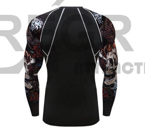 Chemises de sport de Compression, <span class=keywords><strong>surf</strong></span> à manches longues, Logo personnalisé UV BJJ Rashguard MMA Sublimation hommes éruption Guard DHL Sublimation FEDEX OEM - Product Image 1