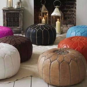 <b>Moroccan</b> Leather Pouf , Handmade <b>Moroccan</b> Pouf, Vintage Style , <b>Decor</b> Home, Vintage Home <b>Decor</b> - Product Image 1