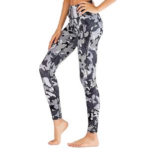 Legging de yoga imprimé de sublimation florale délavé, taille haute, poche invisible, pantalon de sport - Product Image 1