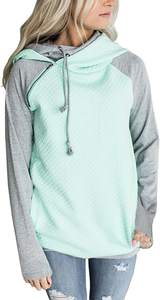 Vente en gros de pull grande taille avec logo personnalisé pour femmes, sweat à capuche avec fermeture éclair intégrale en chenille, techniques de lavage brodées de couleur unie pour l'automne - Product Image 4