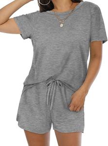 Ensemble 2 pièces t-shirt manches courtes et Shorts, tenue de salon personnalisée, tee-shirt avec Patch de marque en Chenille, vente en gros - Product Image 2