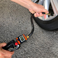 Portable Air Tire Inflator Inflatable Digital Gauge 1/4" Flexible Hose
