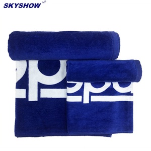Toalha esportiva de veludo de algodão com estampa personalizada por atacado, conjunto de toalhas de mão fitness para viagens e secagem rápida, ideal para academia e natação - Product Image 1