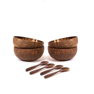 High Quality Eco-friendly Coconut Shell Bowls/ Organic Coconut Bowls and <b>Wooden</b> Spoon Gift <b>Set</b> / Salad Smoothies Bowls Cheapest - Product Image 2