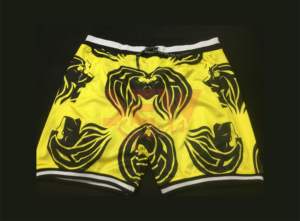 Men Custom Stretchy Breathable Cotton Shorts with Patches Polyester Own Logo Across Front Comfort,<b>elastic</b> Waistband - Product Image 4