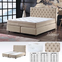 Luxuriöses Modernes Hotelbett-Set mit Kopfteil, Matratze, Kleiderschrank, Kommode, Nachttisch, Bettgestell, Stauraum, Boxspring und Taschenfederkern - Für Hotelgebrauch
