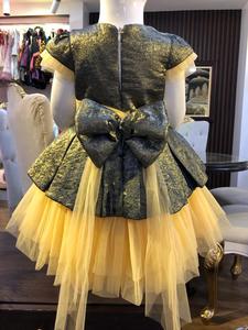 Vestido de Princesa Hao para Niña, Formal, de Satén, Hasta la Rodilla, con Encaje Floral, para Fiesta de Cumpleaños o Boda - Product Image 4