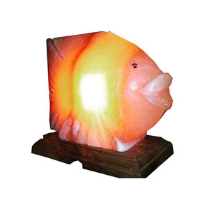 Lampe à sel en forme de poisson fabriqué dans l'Himalaya pur 100% avec cordon électrique et ampoule-Sian Enterprises - Product Image 3
