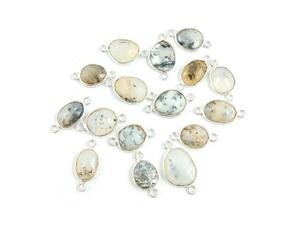 Connecteurs de cadre en pierre précieuse pour Bracelet, Quartz, fraise en argent Sterling, forme libre, 8-12mm, 30 pièces - Product Image 4