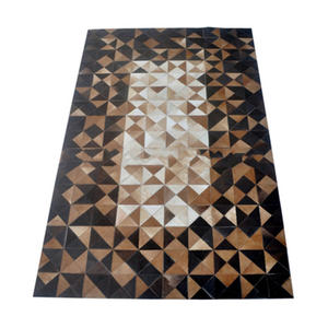 Alfombra Moderna Hecha a Mano de Cuero Vacuno con Diseño de Rayas, Alfombra de Pelo Largo para Hogar y Hoteles, Lavable, Gran Venta - Product Image 2