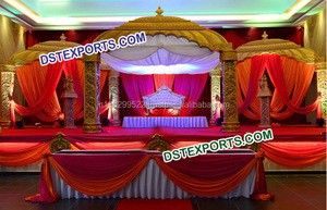 Mandap de mariage blanc en fibre de cristal, Mandap de mariage traditionnel américain en cristal blanc, Décoration unique de Mandap de mariage hindou, Malaisie, Royaume-Uni - Product Image 5