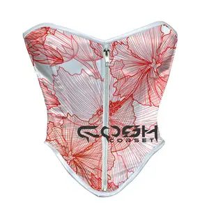 COSH CORSET Overbust Steelboned New Design Customized Digital Printed Sublimated Waist Training & Fashion Wear Short Corset Top