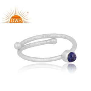 925 Fine Sterling Silver Natural <b>Lapis</b> <b>Lazuli</b> Gemstone Stackable <b>Ring</b> Jewelry For Women Gift For Her - Product Image 2