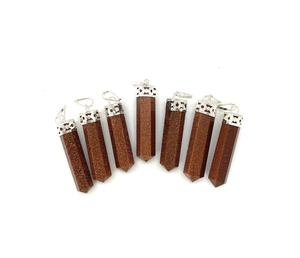 Venta al por mayor hermosos colgantes de piedra dorada roja hechos a mano cristal ágata piedras preciosas joyería bala lápiz piedra semipreciosa MUNTAHA - Product Image 1