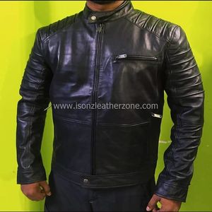 ISONZ veste en cuir véritable pour hommes col à capuche avec décoration de poche Style formel respirant enduit taille 4XL pour le printemps - Product Image 1