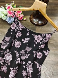 Georgette-Vestido largo con estampado floral para mujer, ropa de fiesta negra especial - Product Image 5