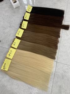 Extensions de cheveux vierges Remy vietnamiennes, tissage double trame, noir, brun, blond, pour 100g de mèches de cheveux - Product Image 4