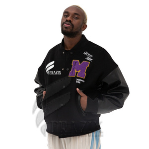Chaqueta Varsity de Lona Personalizada para Hombre 2024 - Impermeable y Transpirable para Todas las Estaciones - Product Image 1