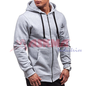 Pull-over à capuche zippé en molleton de 320 g/m² avec logo personnalisé Grandes tailles respirant et décontracté pour l'hiver Prix de gros - Product Image 2