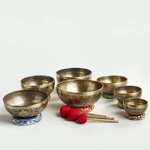 Высококачественная тибетская Поющая чаша в форме полумесяца со звуком, чаша для пения на заказ