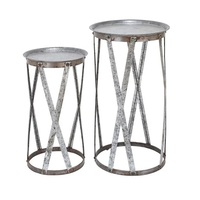 Şekilli Metal Galvanizli Ahşap Üstlü Depolama Sehpaları Çiftlik Evi Tarzı Özelleştirilmiş Oturma Odası Mobilyaları Yüksek Kaliteli Modern Tasarım