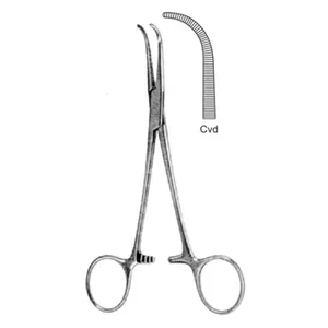 Curved German Quality 1x2 teeth tip Crile Delicate forceps 14cm/5 1/2"