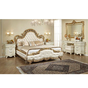 Classic Wooden Carved Modern Bedroom Furniture Set with Customized Size and Personalized Color-Luxurious Home Furniture - Product Image 1