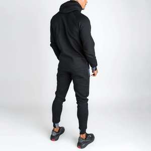 ชุดกีฬาลำลองสองชิ้นสำหรับผู้ชายชุดวอร์มสีพื้นชุดวอร์มสีพื้นโลโก้แบบกำหนดเอง - Product Image 2