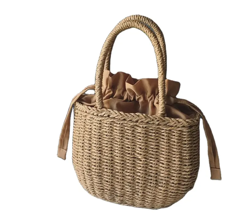 2021 çin Online alışveriş el çantaları kadınlar için moda el yapımı bambu çanta sonbahar ve kış serisi plaj deniz Tote hasır çanta