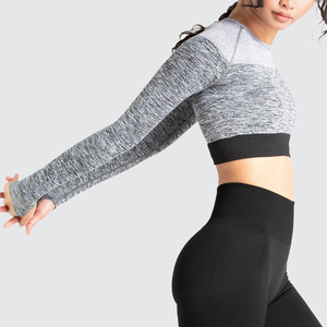 Vêtements de fitness pour femmes OEM, haut court en coton mesh de haute qualité avec designs personnalisés - Product Image 5
