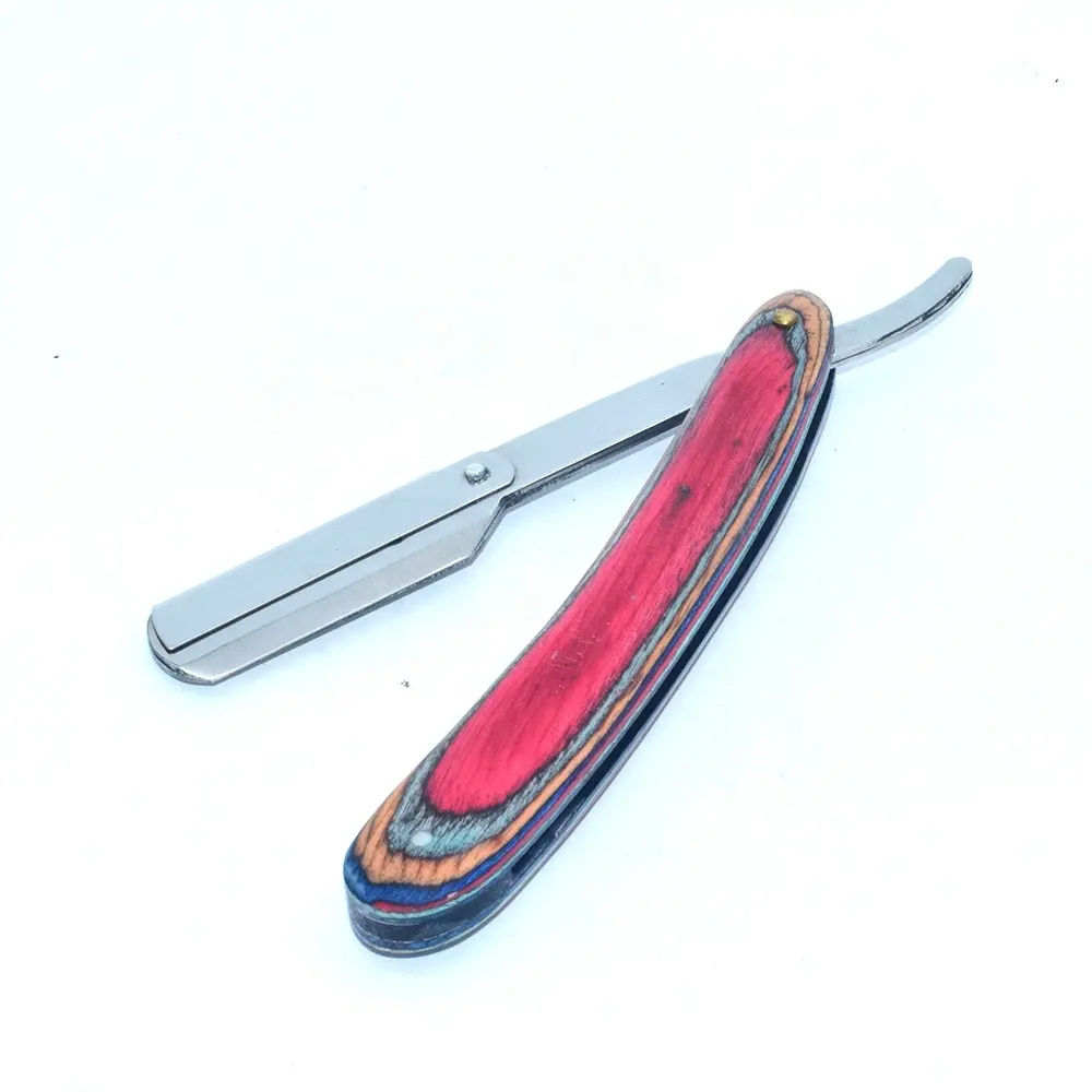 Мужская салонная бритва для бритья, одноразовая бритва из нержавеющей стали с одним лезвием и деревянной ручкой