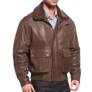 Veste bomber d'aviateur en toile et cuir personnalisée pour l'hiver, respirante et à séchage rapide pour hommes - Product Image 4